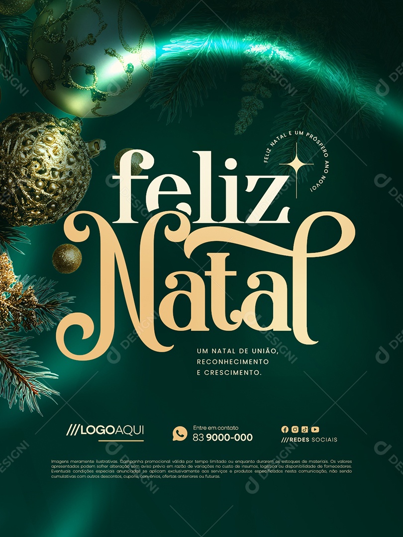 Feliz Natal 25 de Dezembro Um Natal de União Social Media PSD Editável