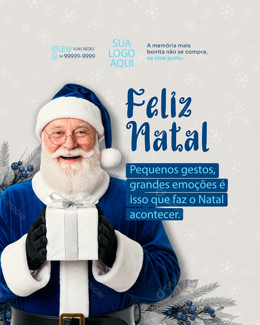 Feliz Natal 25 de Dezembro Pequenos Gestos Social Media PSD Editável