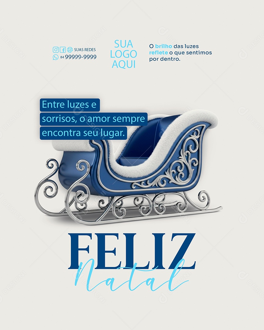 Feliz Natal 25 de Dezembro Entre Luzes e Sorrisos Social Media PSD Editável