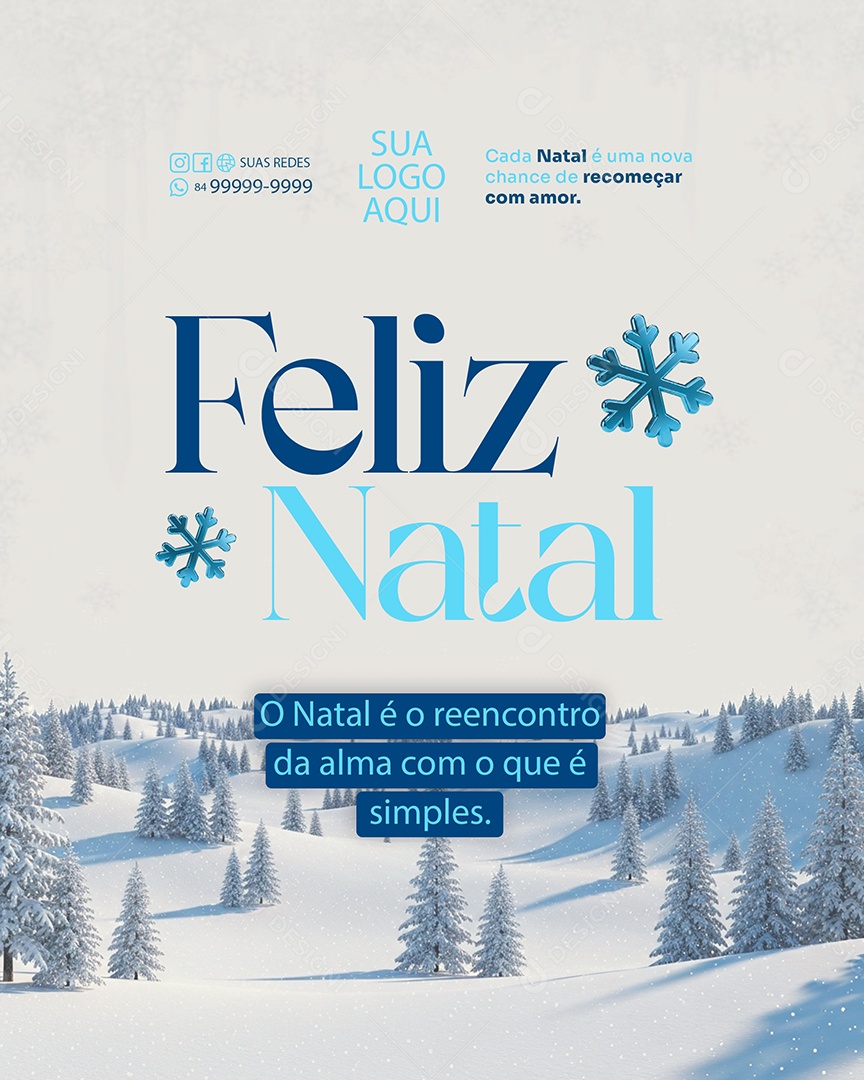 Feliz Natal 25 de Dezembro Social Media PSD Editável