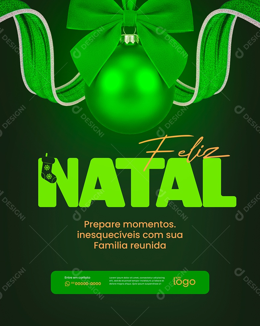 Feliz Natal 25 de Dezembro Social Media PSD Editável