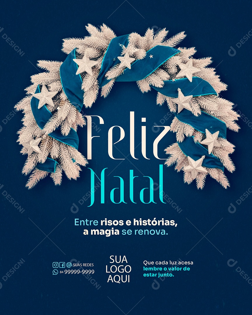 Feliz Natal 25 de Dezembro Entre Risos e Histórias Social Media PSD Editável