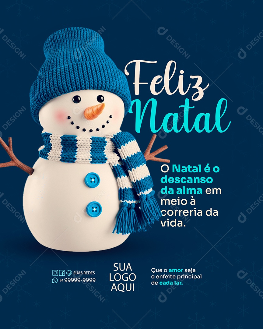 Feliz Natal 25 de Dezembro Social Media PSD Editável