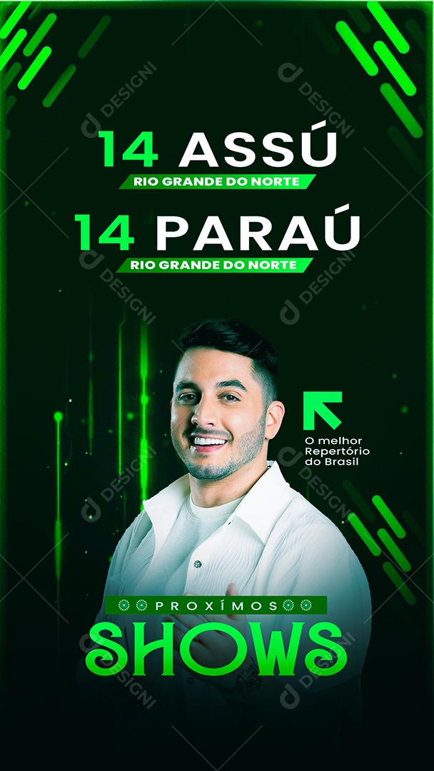 Story Flyer Próximos Shows O Melhor do Brasil Social Media PSD Editável