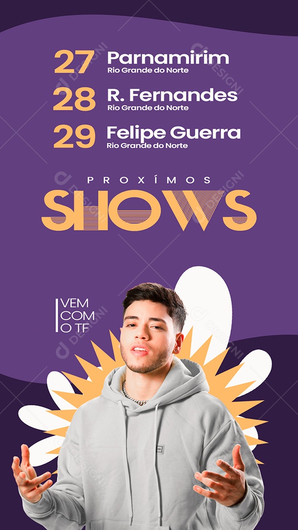 Story Flyer Próximos Shows Vem Com o TF Social Media PSD Editável