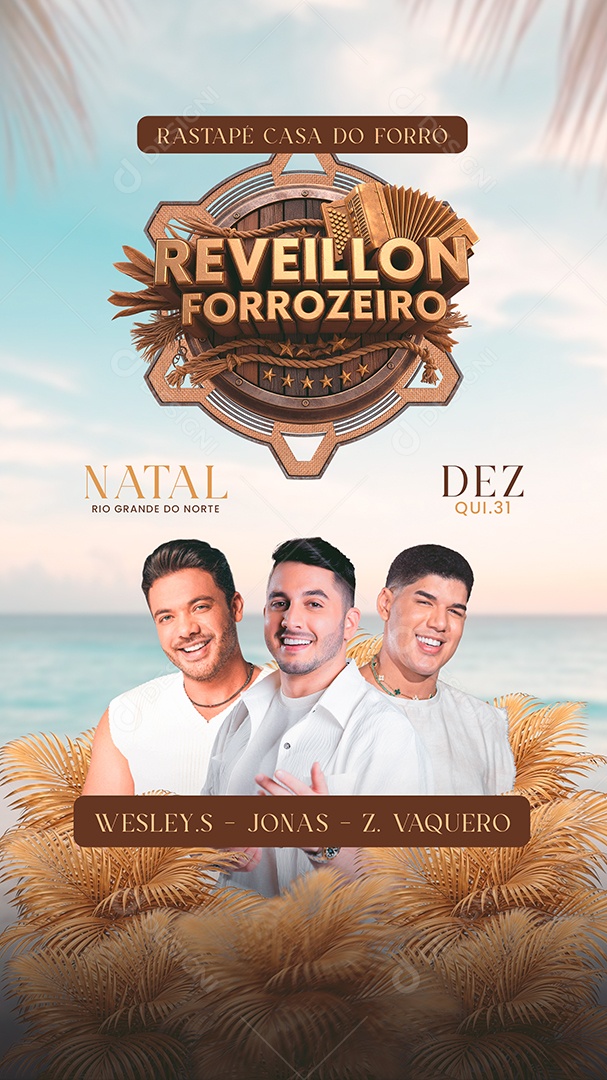 Story Flyer Próximos Shows Réveillon Forrozeiro Social Media PSD Editável