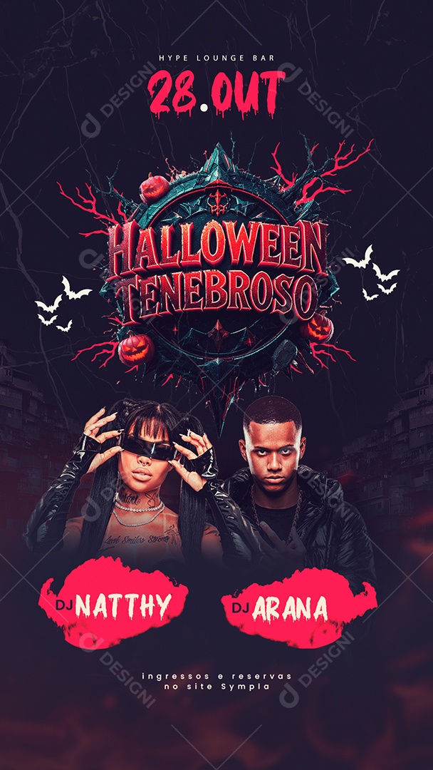 Story Flyer Próximos Shows Halloween Tenebroso Social Media PSD Editável