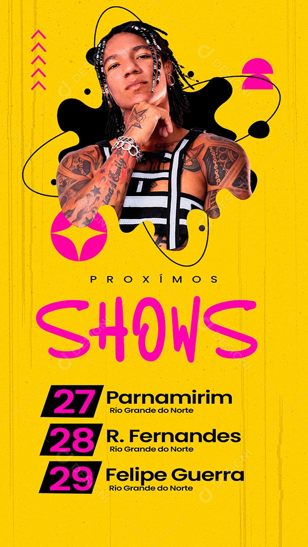 Story Flyer Próximos Shows Réveillon Forrozeiro Social Media PSD Editável