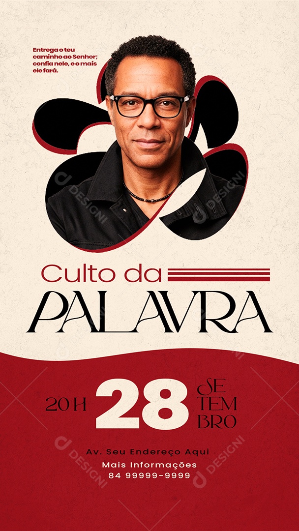 Story Flyer Gospel Culto da Palavra Social Media PSD Editável