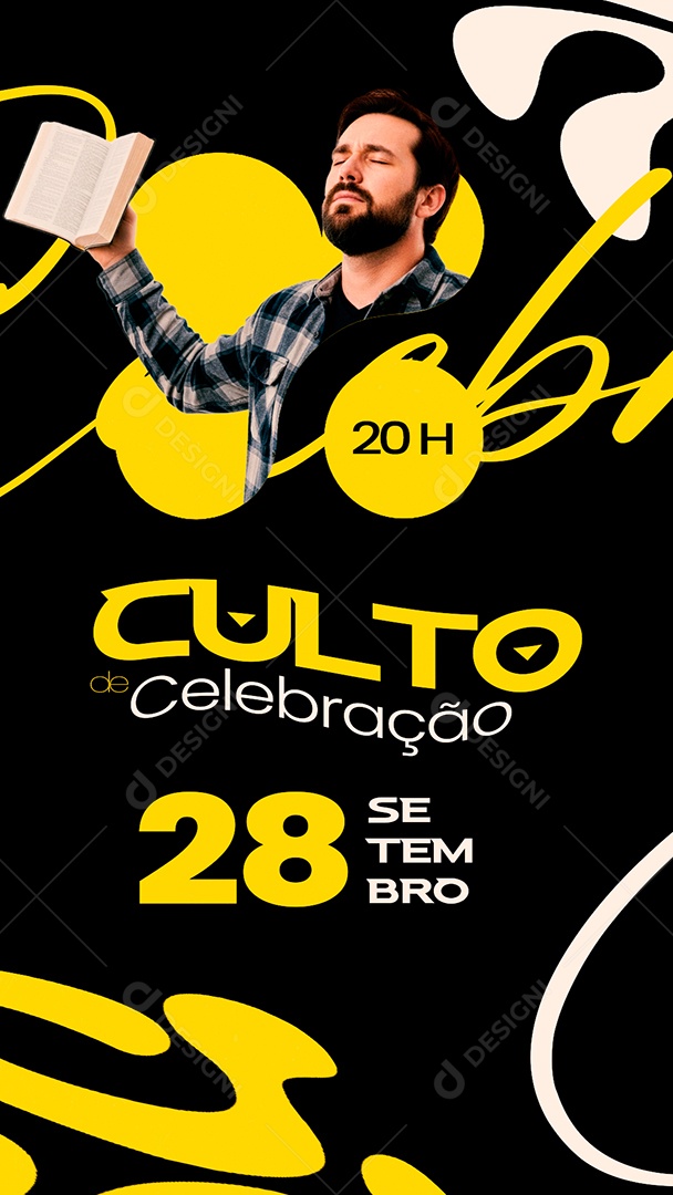 Story Flyer Gospel Culto Celebração Social Media PSD Editável