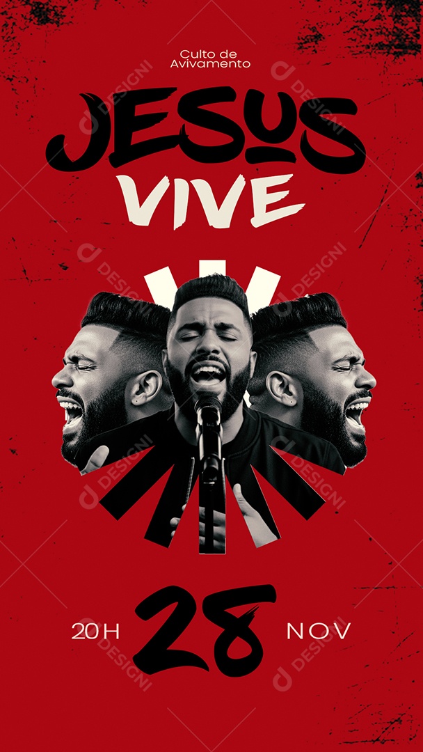 Story Flyer Gospel Jesus Vive Social Media PSD Editável