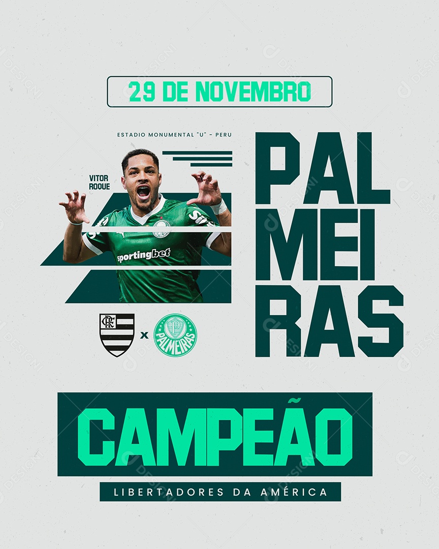 Libertadores Flamengo x Palmeiras Social Media PSD Editável