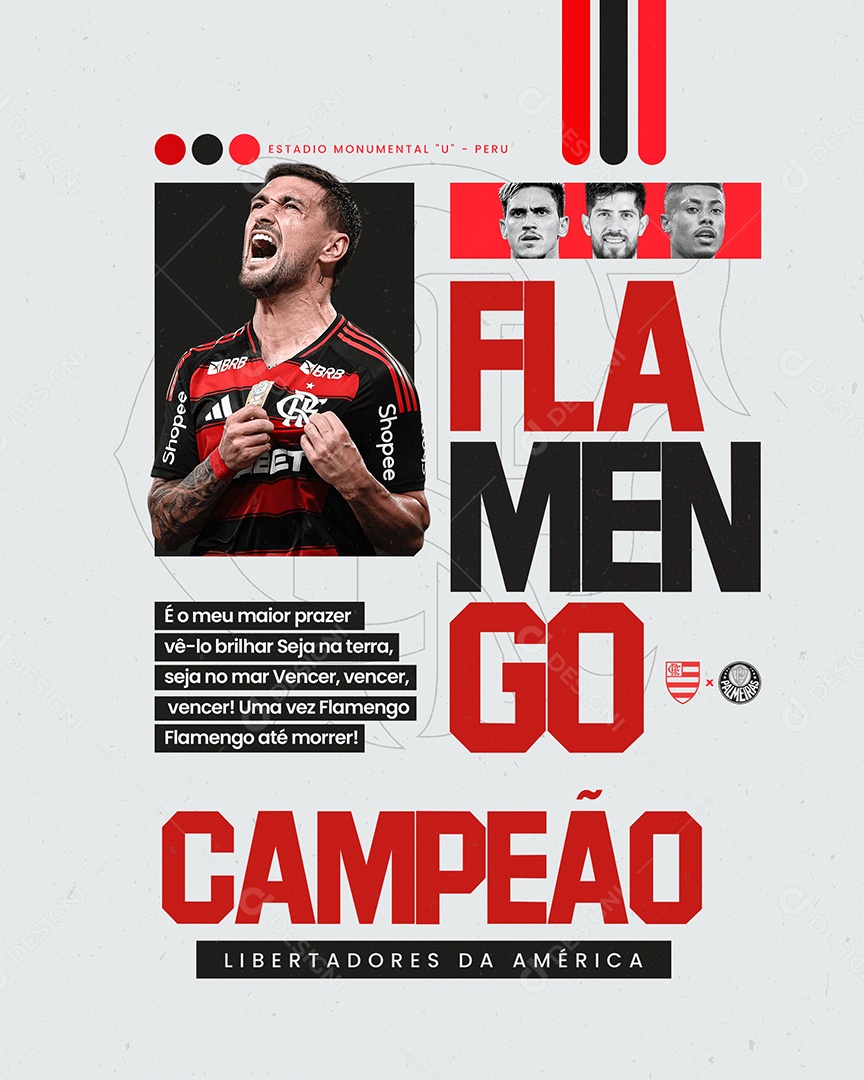 Libertadores Flamengo x Palmeiras Social Media PSD Editável