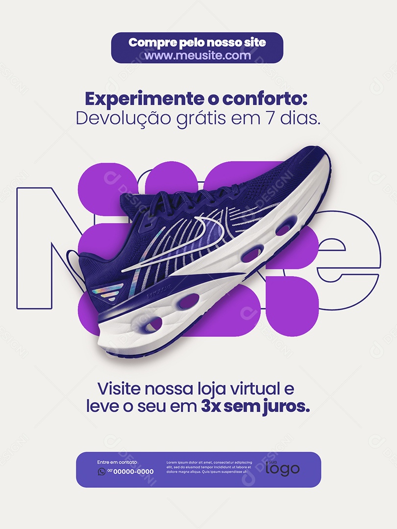 Loja de Calçados Experimente o Conforto Social Media PSD Editável