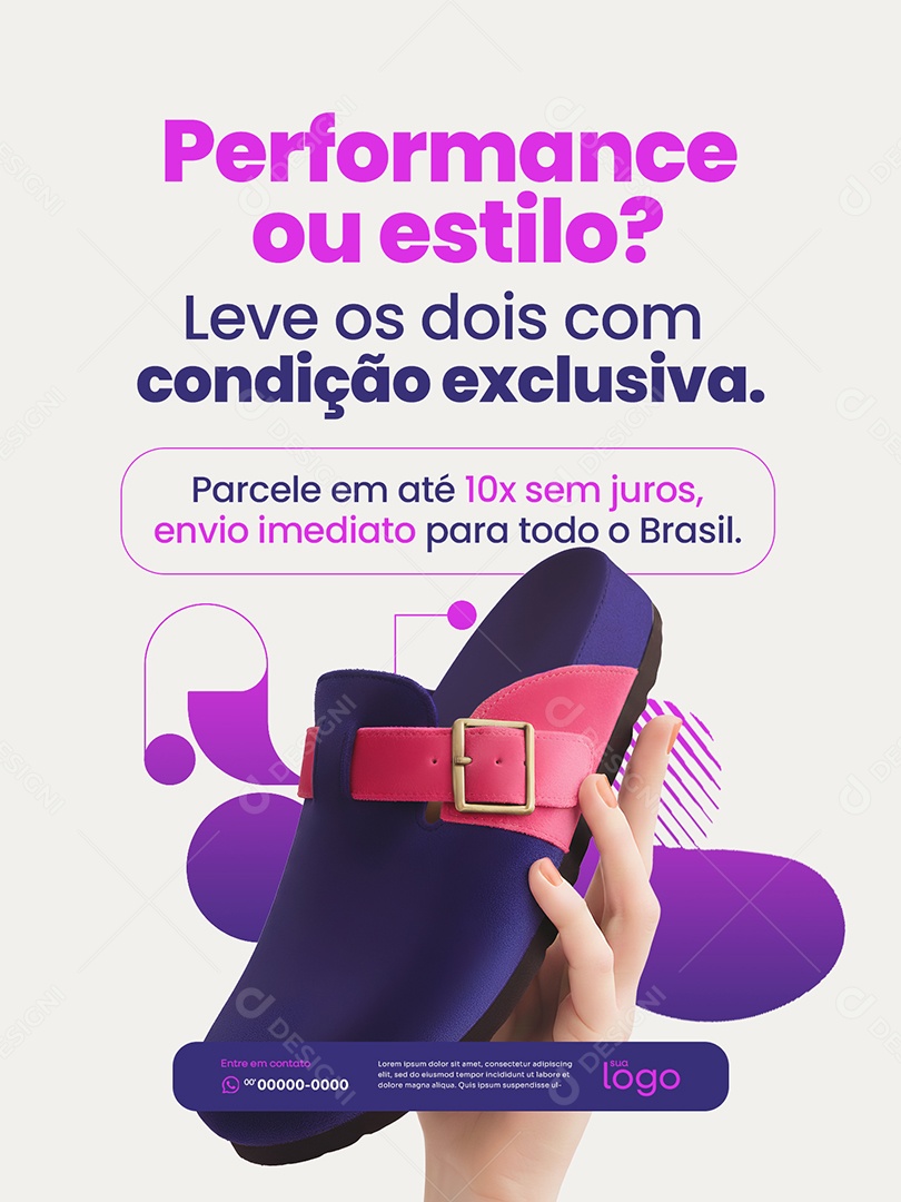 Loja de Calçados Perfomance ou Estilo Social Media PSD Editável