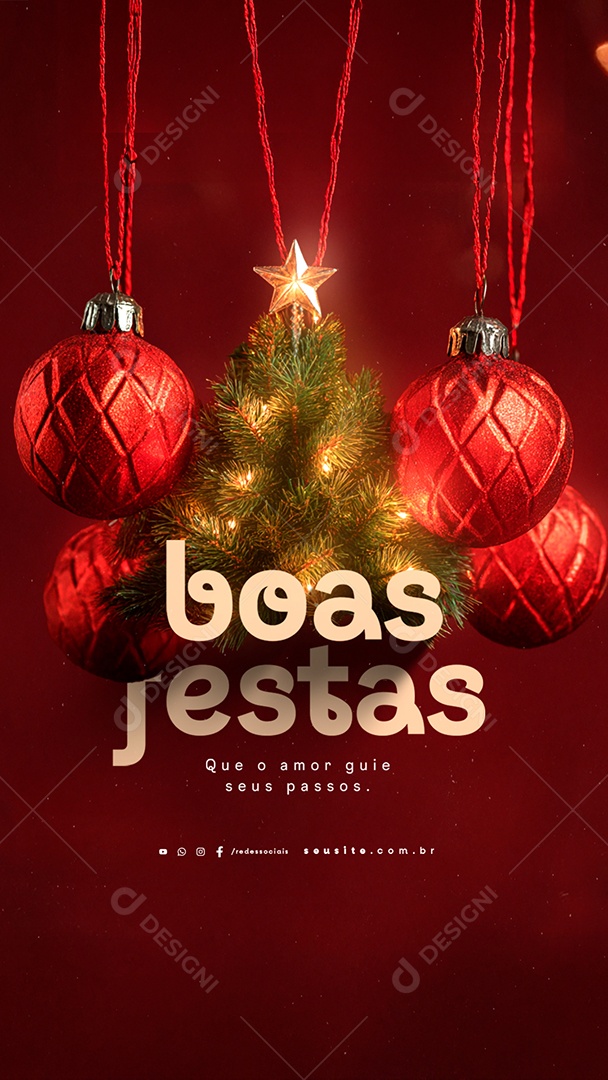 Story Boas Festas Que o Amor Guie Seus Passos Social Media PSD Editável