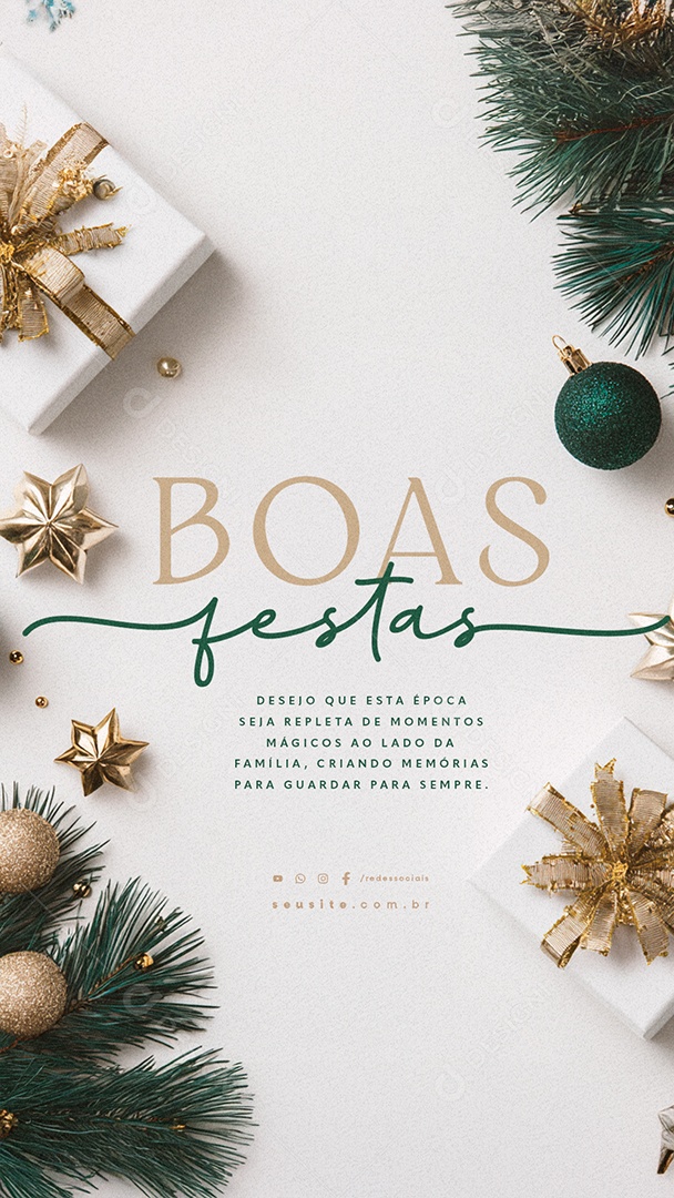 Story Boas Festas Desejo Que Esta Época Seja Repleta de Momentos Social Media PSD Editável