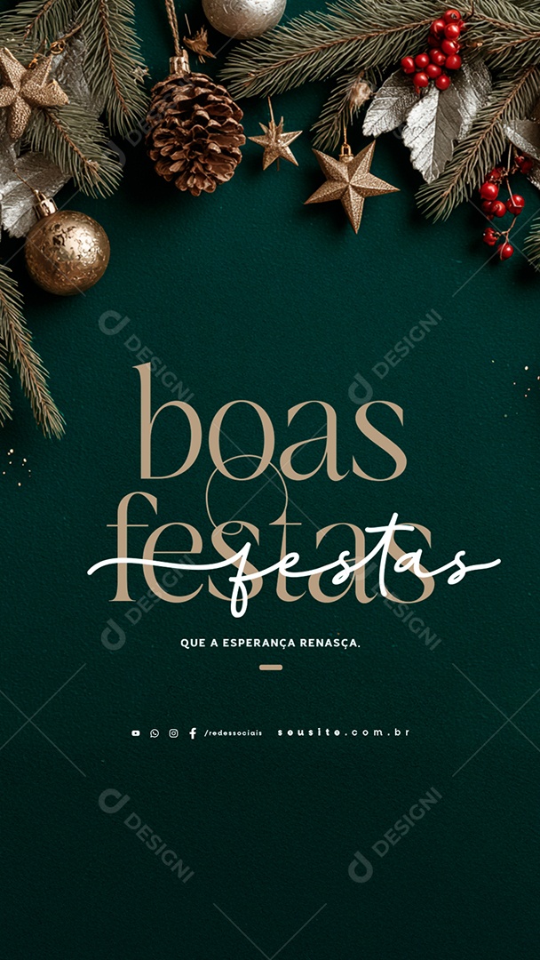 Story Boas Festas Que a Esperança Renasça Social Media PSD Editável