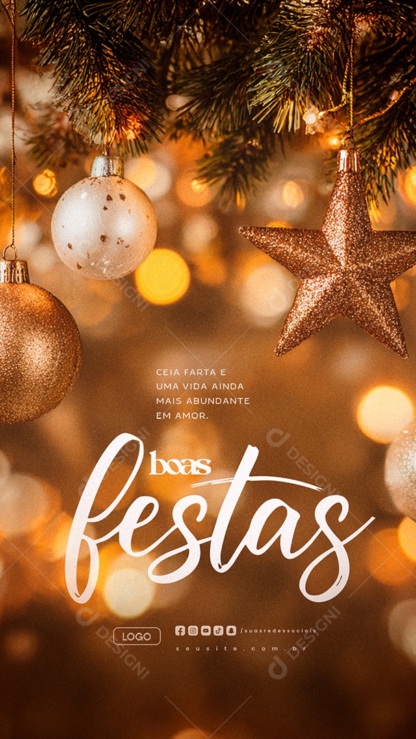 Story Boas Festas Ceia Farta e Uma Vida Ainda Mais Abundante em Amor Social Media PSD Editável