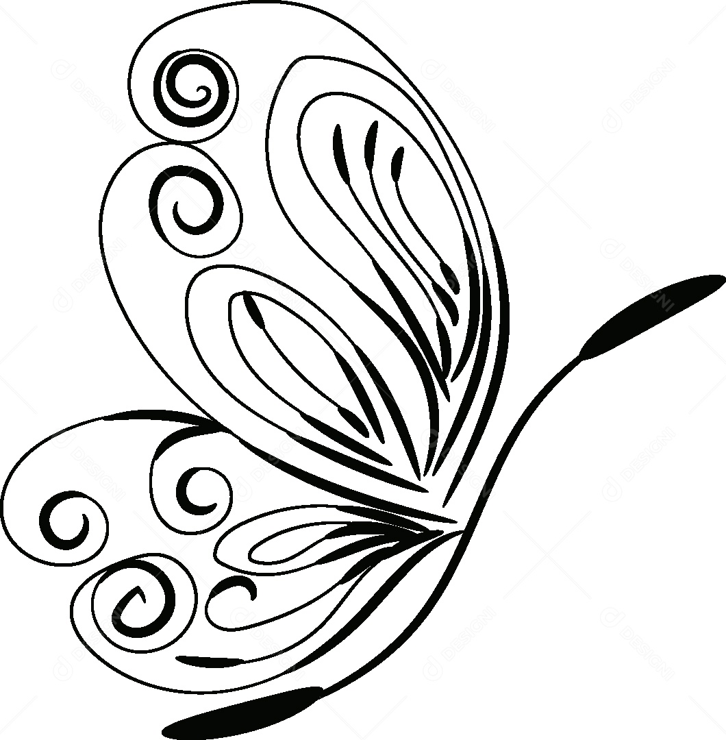 Desenho de Borboleta Feito a Mão Vetor EPS