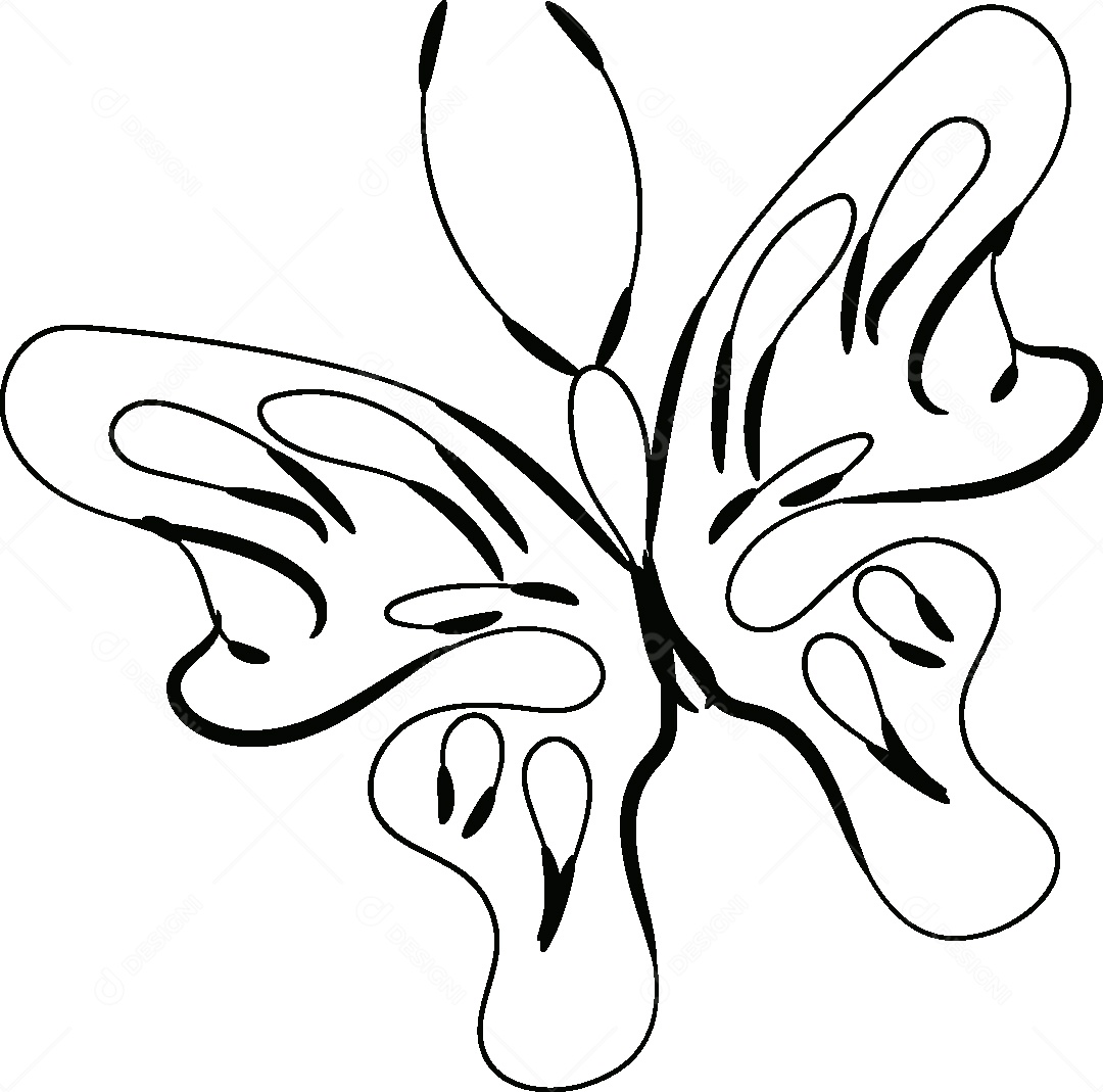 Desenho de Borboleta Feito a Mão Vetor EPS