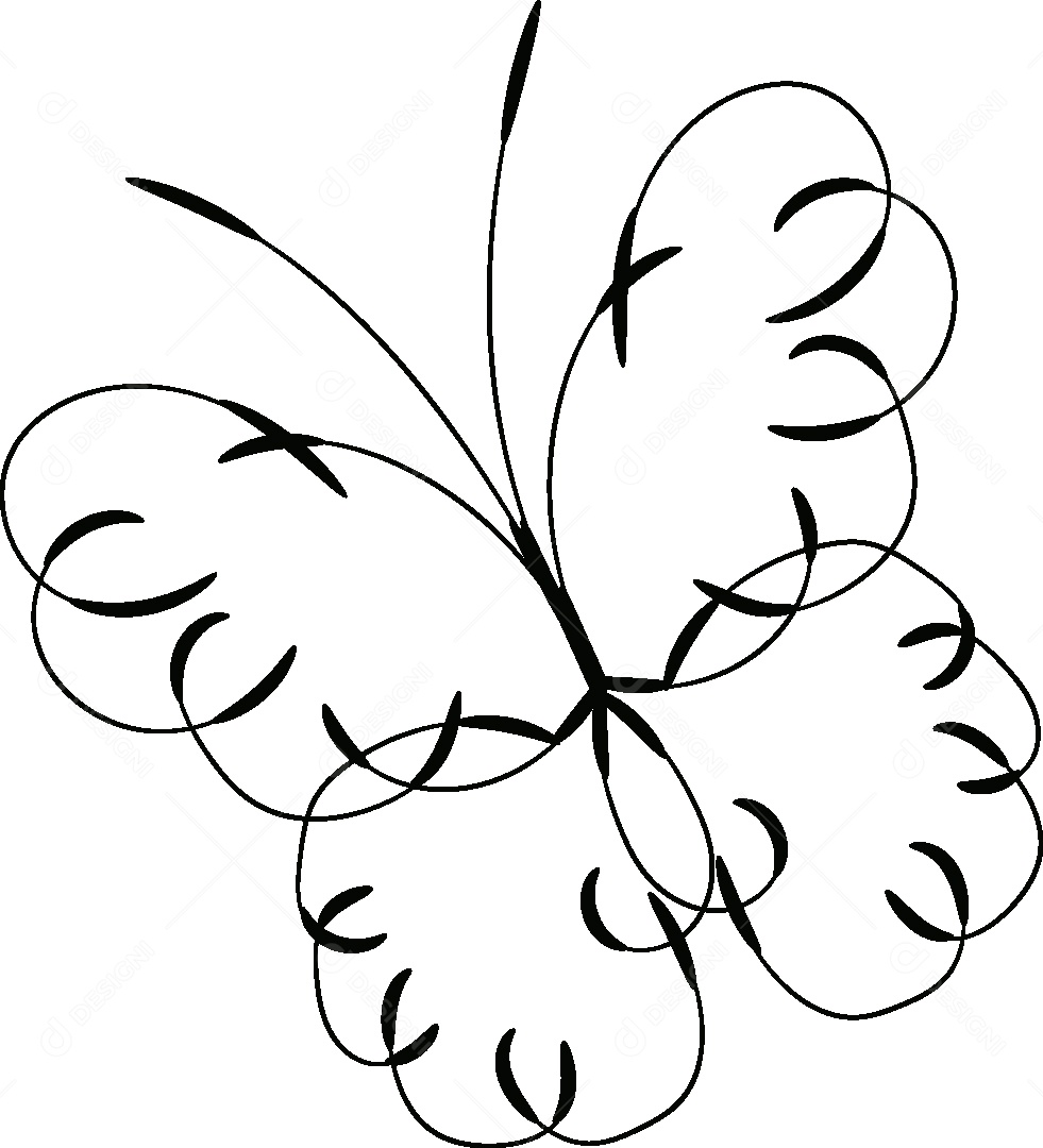 Desenho de Borboleta Feito a Mão Vetor EPS