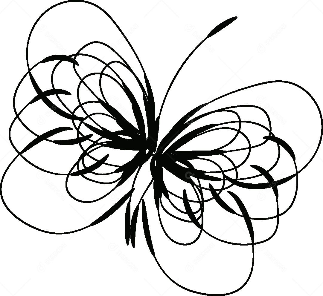 Desenho de Borboleta Feito a Mão Vetor EPS