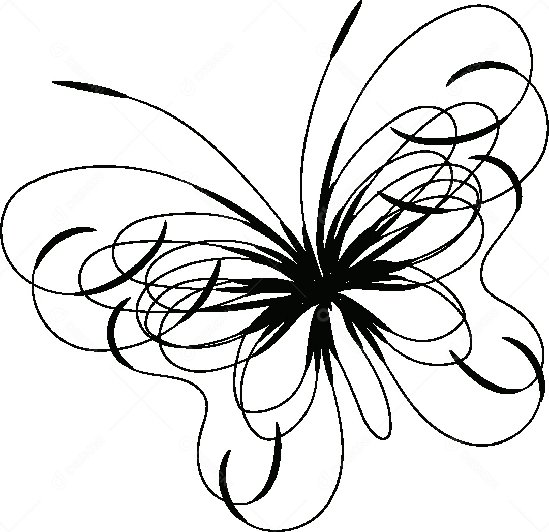 Desenho de Borboleta Feito a Mão Vetor EPS