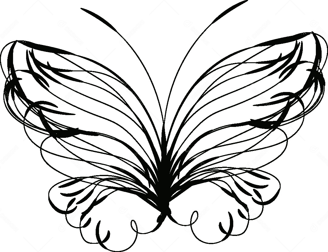 Desenho de Borboleta Feito a Mão Vetor EPS