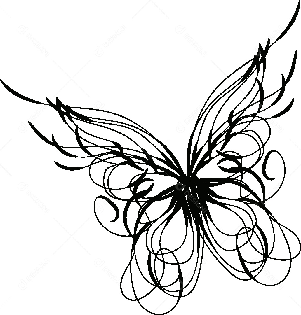 Desenho de Borboleta Feito a Mão Vetor EPS
