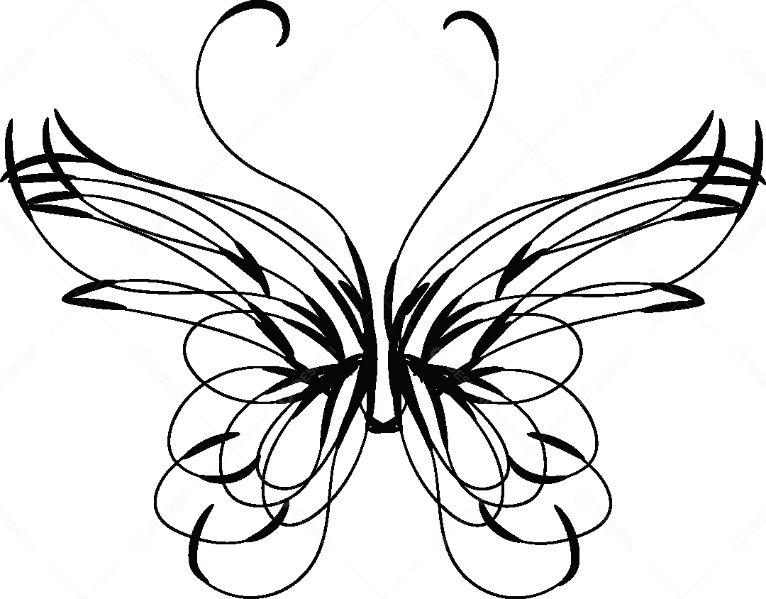 Desenho de Borboleta Feito a Mão Vetor EPS