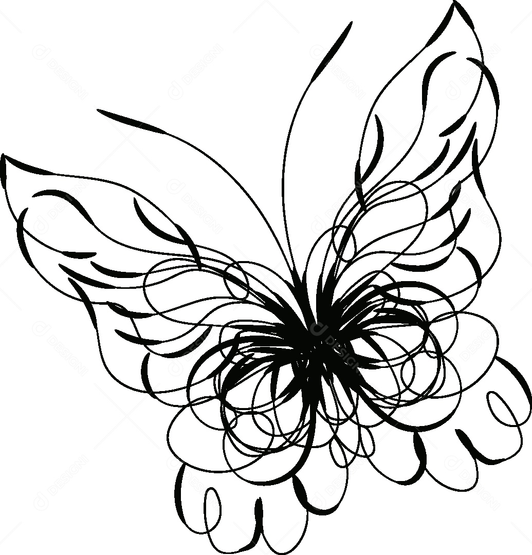 Desenho de Borboleta Feito a Mão Vetor EPS