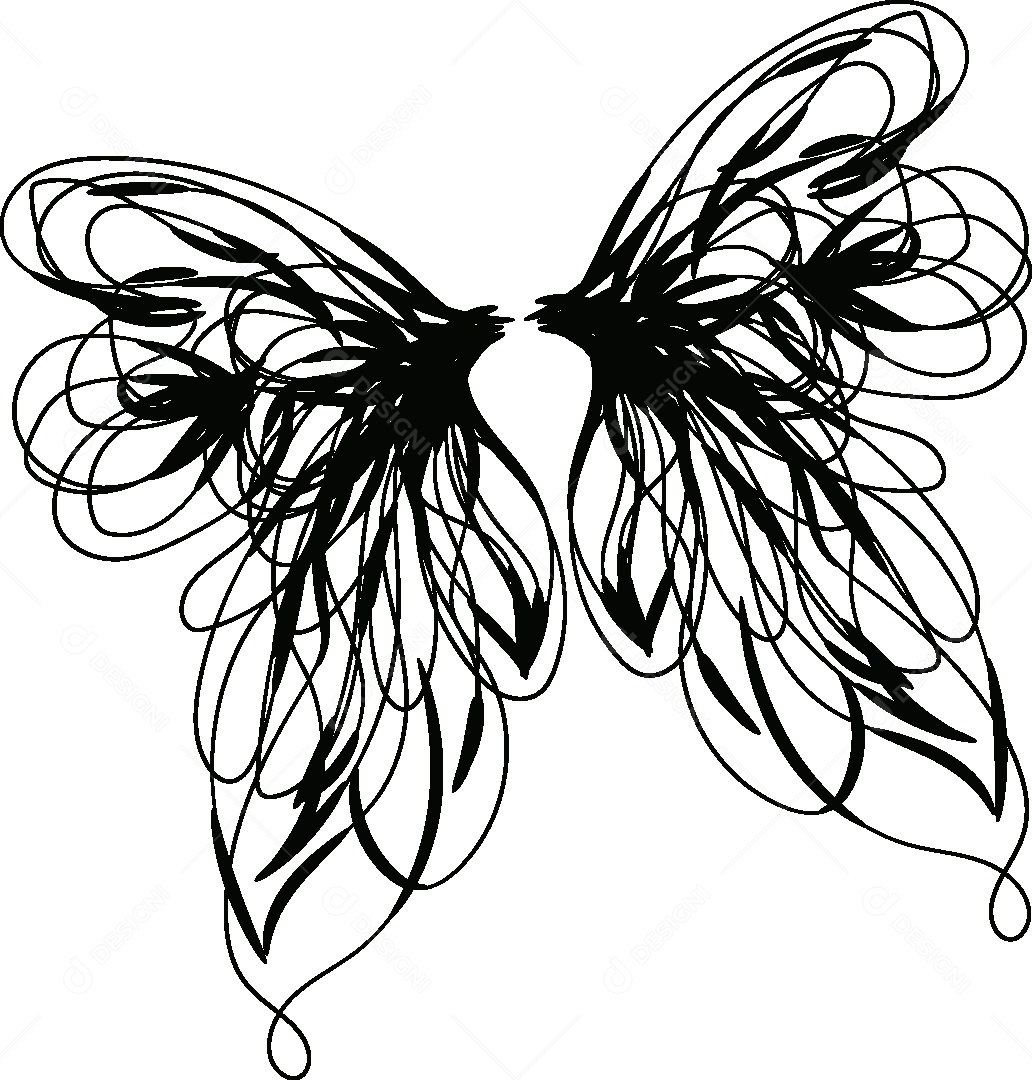 Desenho de Borboleta Feito a Mão Vetor EPS