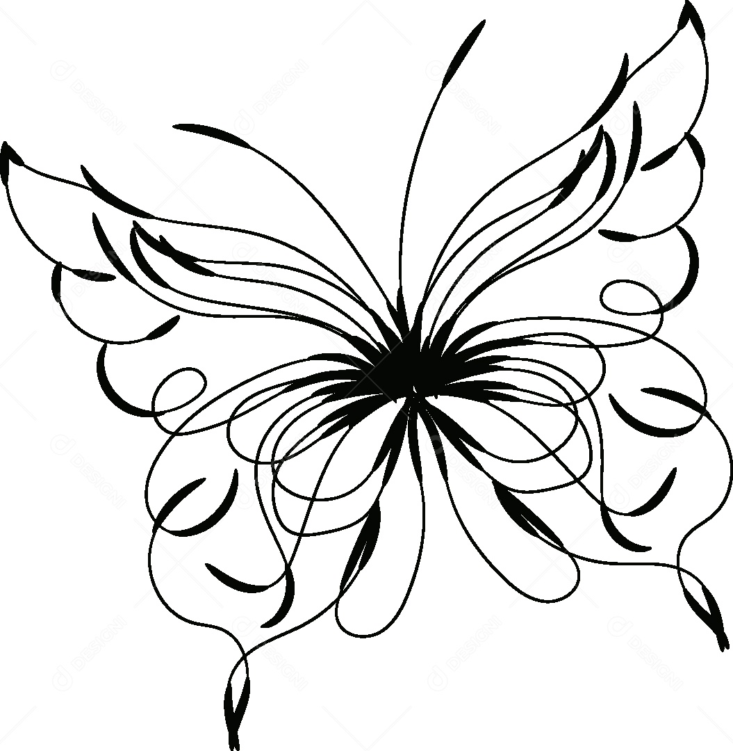 Desenho de Borboleta Feito a Mão Vetor EPS
