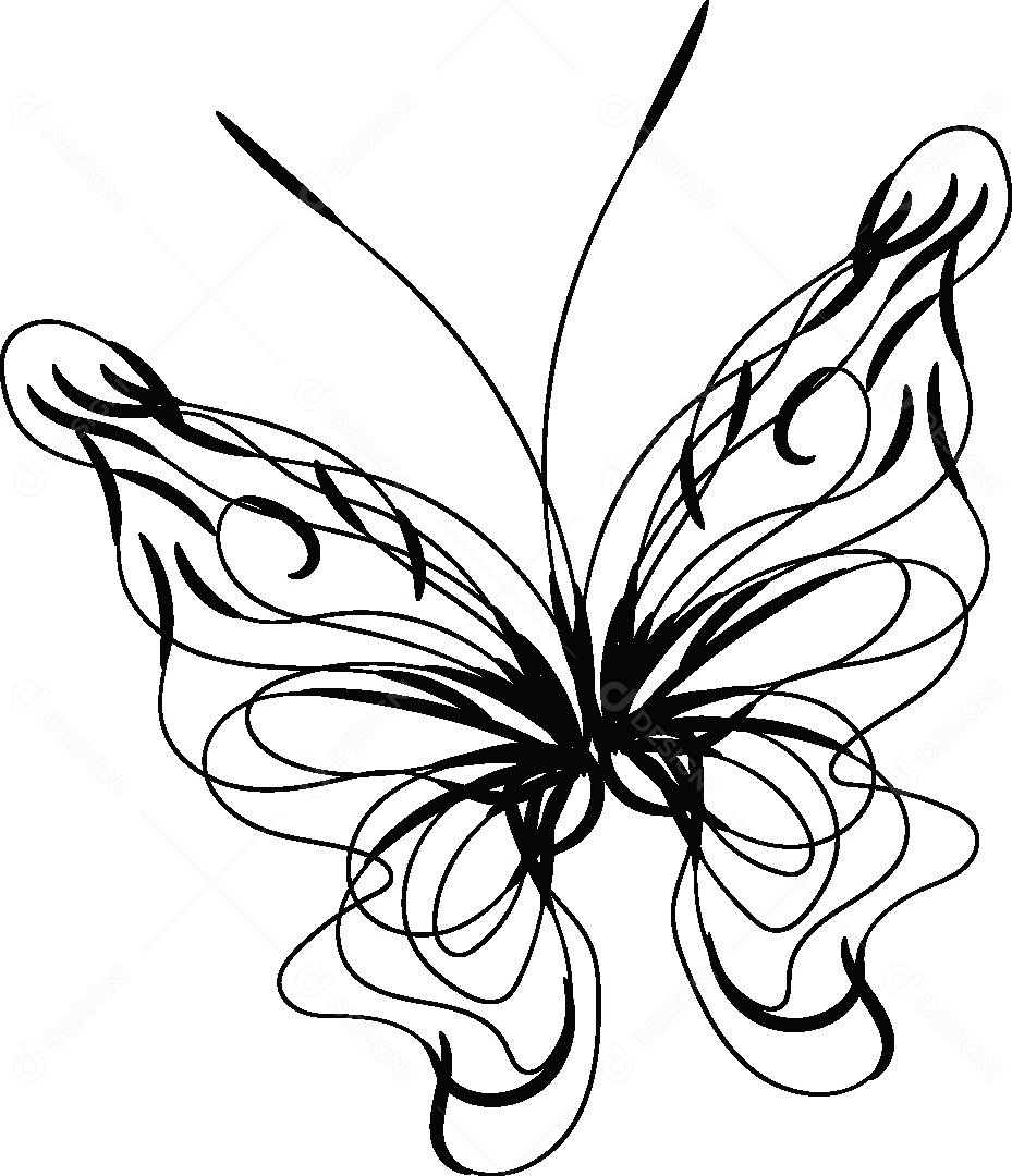 Desenho de Borboleta Feito a Mão Vetor EPS