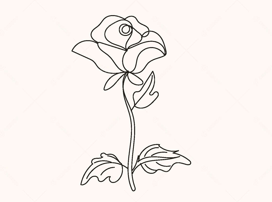 Desenho de Flores Feito a Mão Vetor EPS