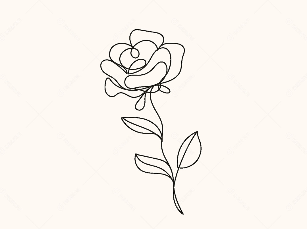 Desenho de Flores Feito a Mão Vetor EPS