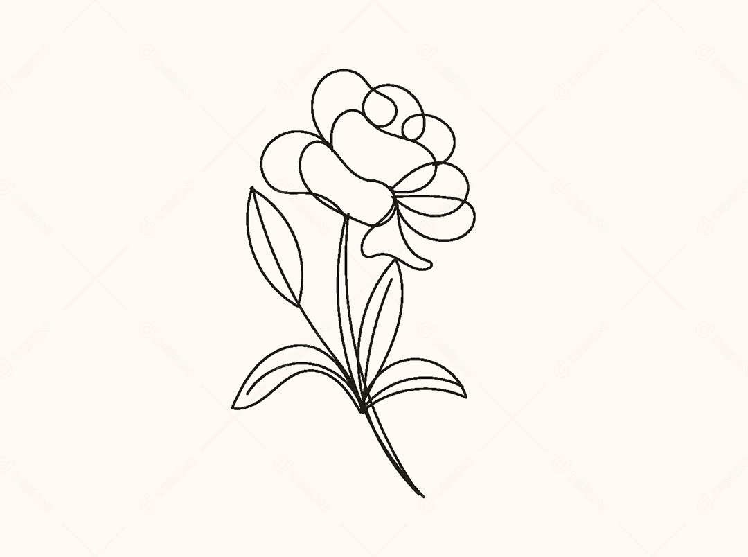 Desenho de Flores Feito a Mão Vetor EPS