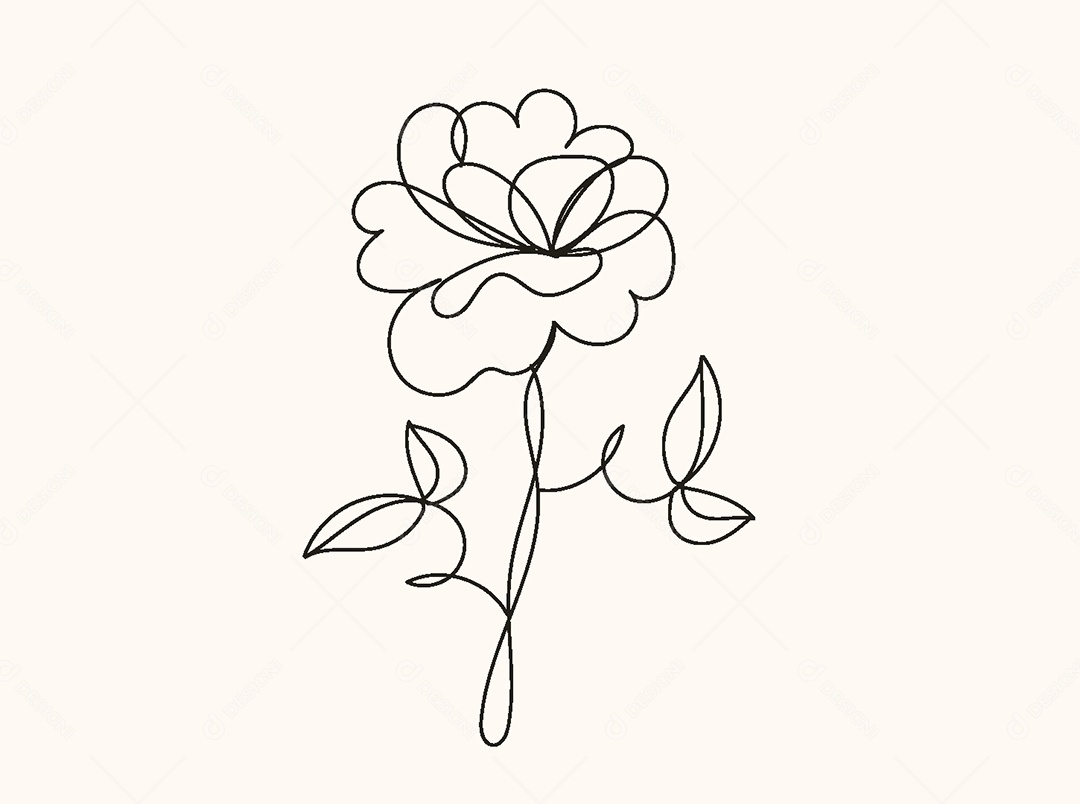 Desenho de Flores Feito a Mão Vetor EPS