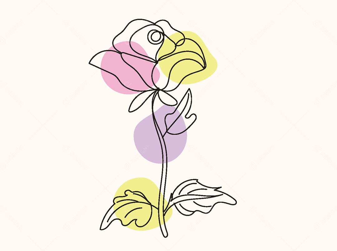 Desenho de Flores Feito a Mão Vetor EPS