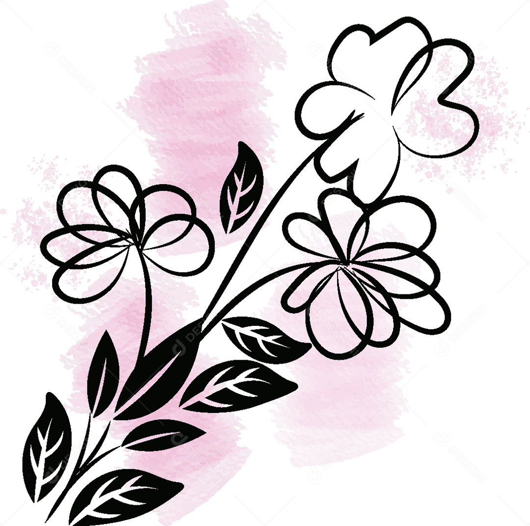 Desenho de Flores Feito a Mão Vetor EPS