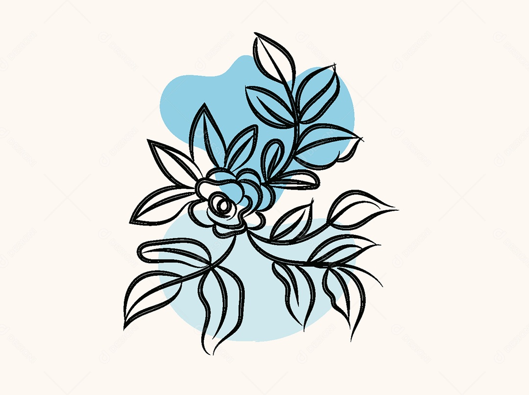 Desenho de Flores Feito a Mão Vetor EPS