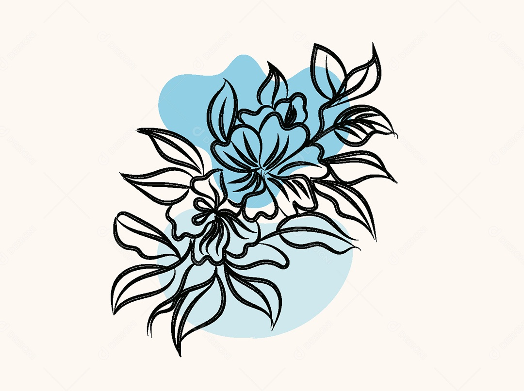 Desenho de Flores Feito a Mão Vetor EPS