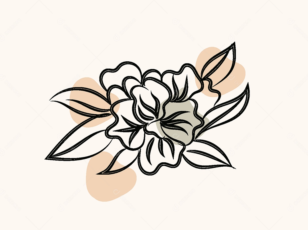 Desenho de Flores Feito a Mão Vetor EPS