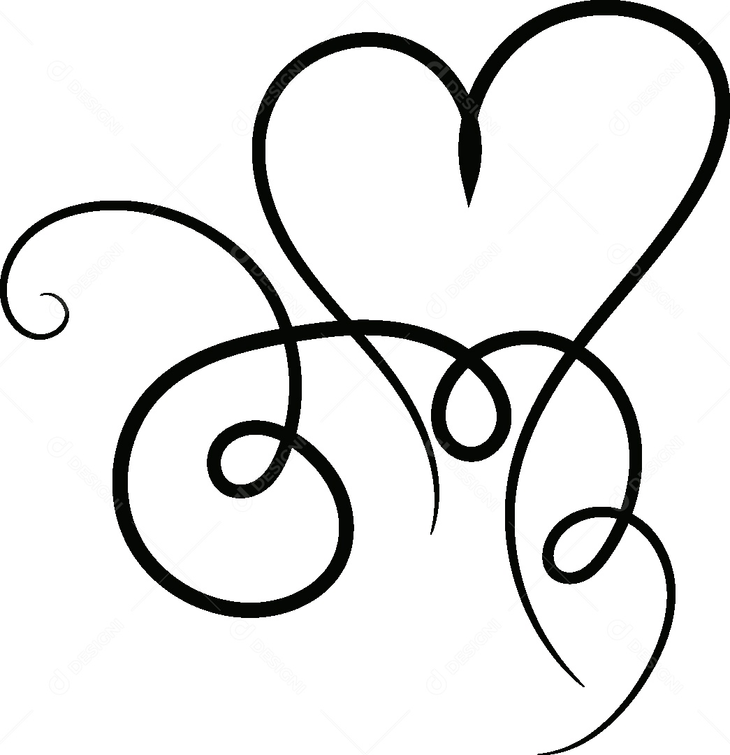 Desenho de Coração Feito a Mão Vetor EPS