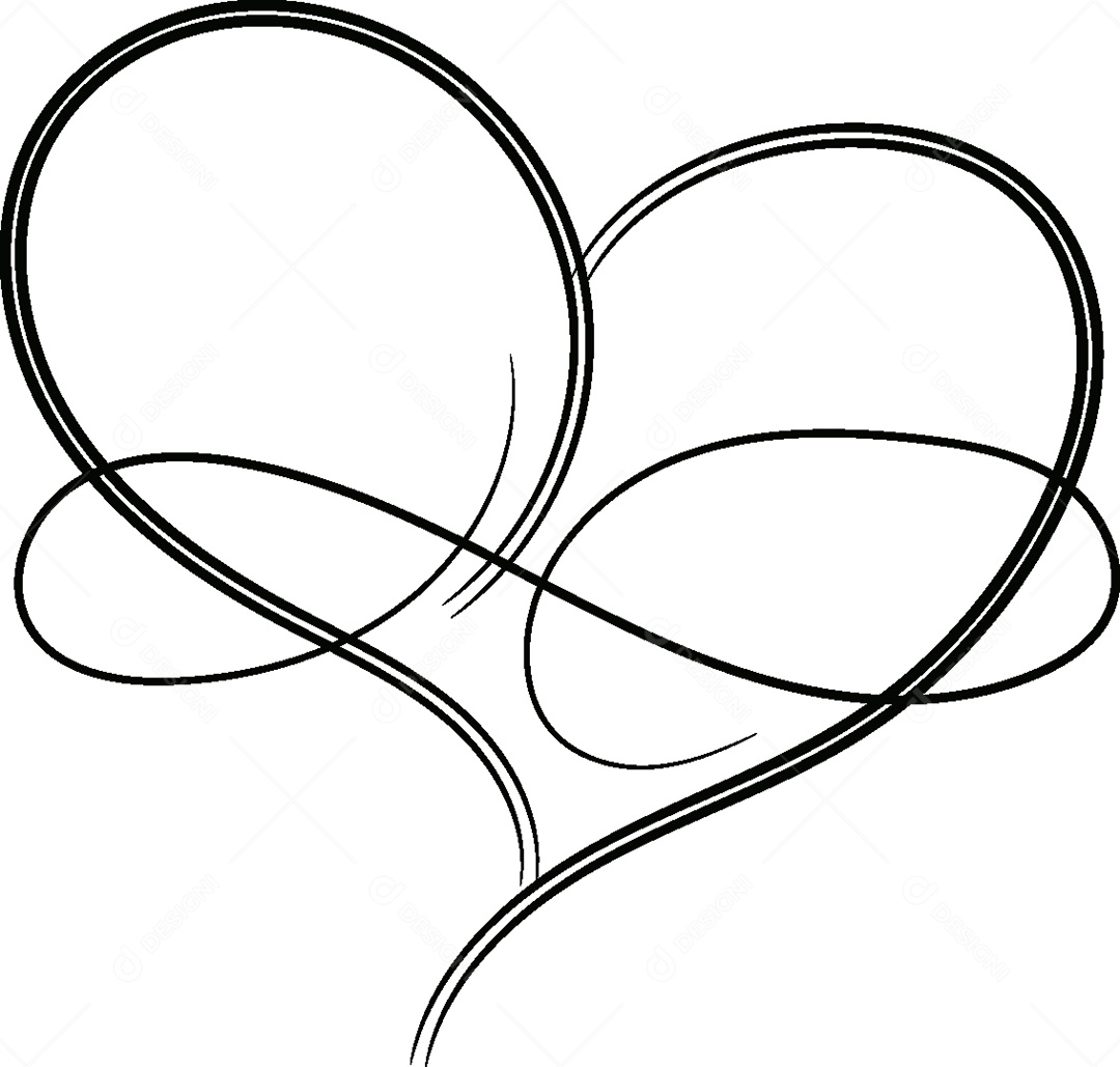 Desenho de Coração Feito a Mão Vetor EPS