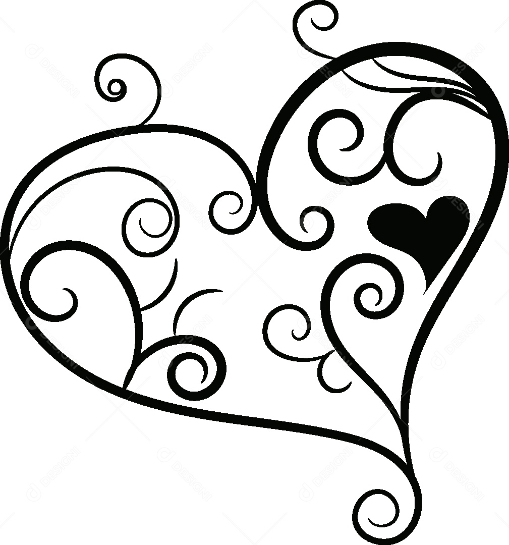 Desenho de Coração Feito a Mão Vetor EPS