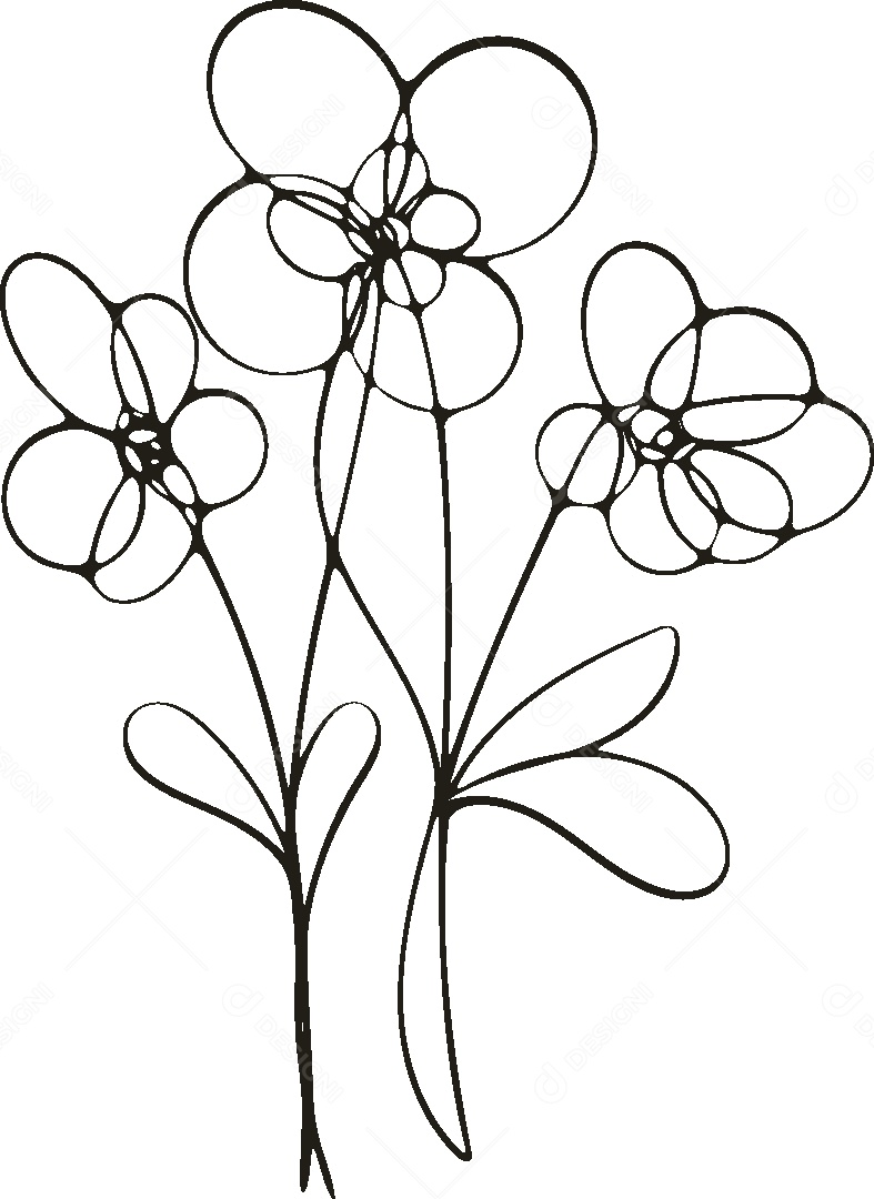 Desenho de Flor Feito a Mão Vetor EPS