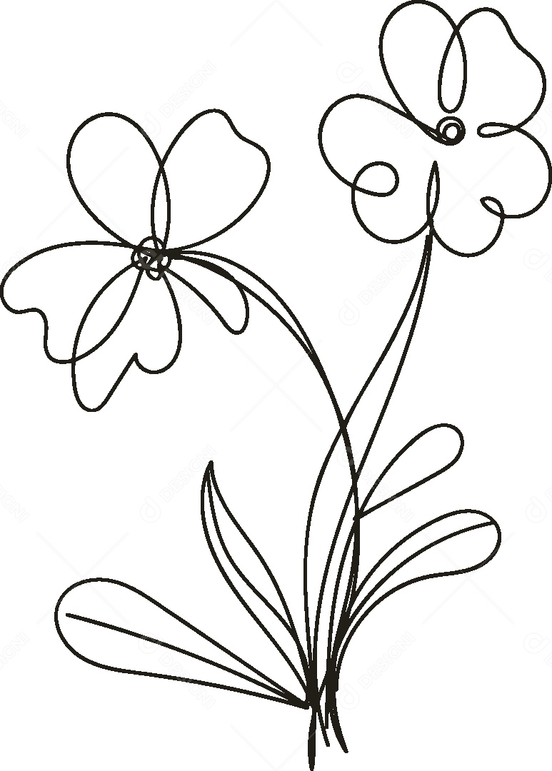 Desenho de Flor Feito a Mão Vetor EPS