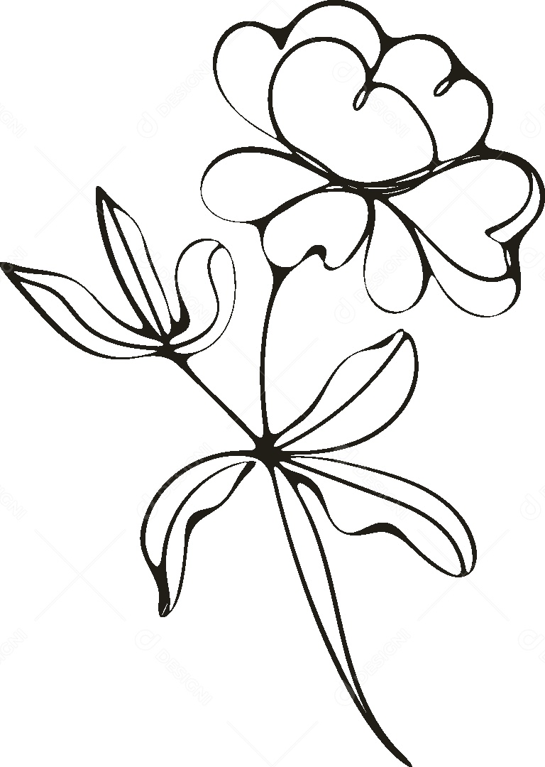 Desenho de Flor Feito a Mão Vetor EPS